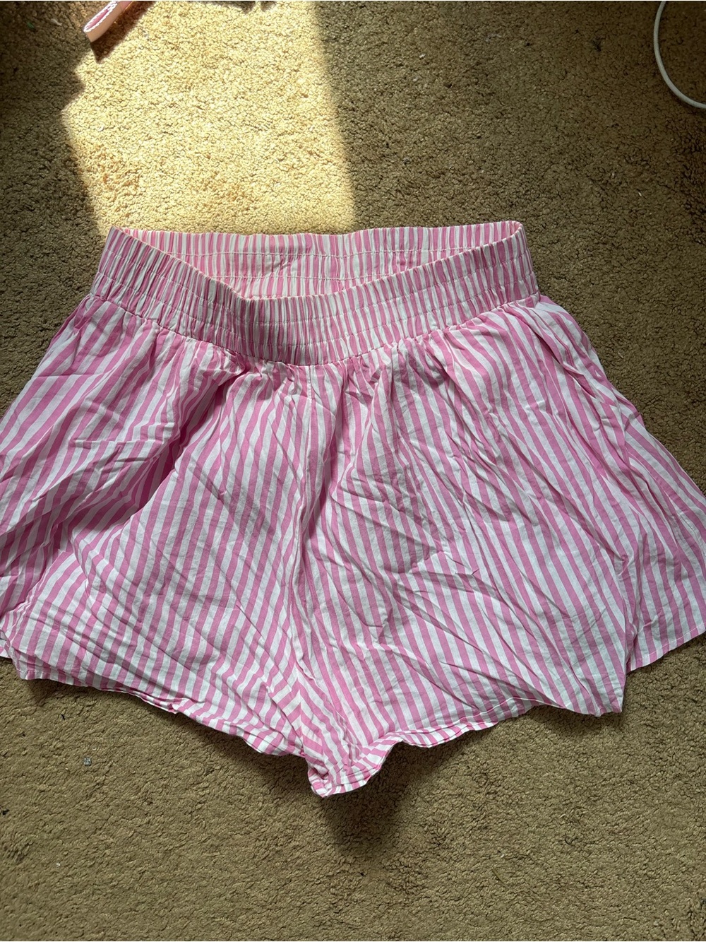 Preppy Lioness Pink and White Vertical Stripe Boxer Shorts
